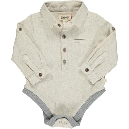 Jasper Woven Onesie-Cream