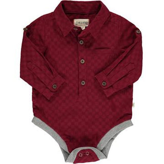 Jasper Woven Onesie Burgundy