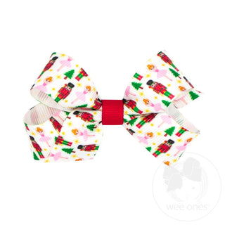 Nutcracker Grograin Print Bow