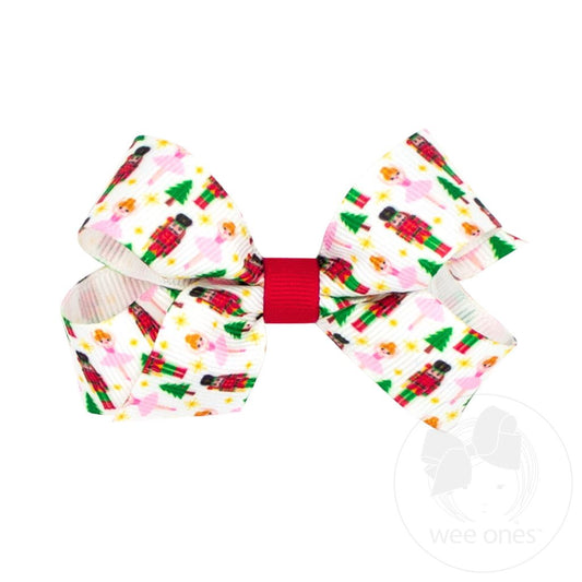 Nutcracker Grograin Print Bow