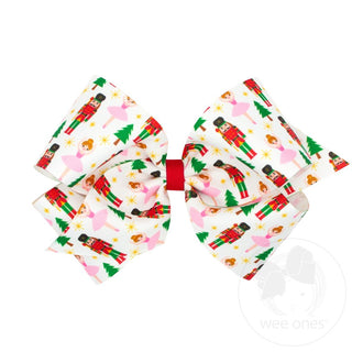 Nutcracker Grograin Print Bow