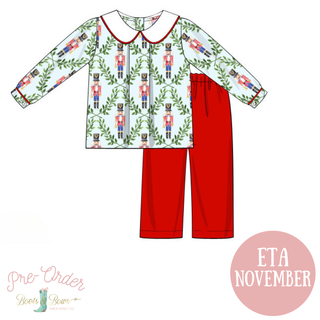 Boys Red Nutcracker Pants Set