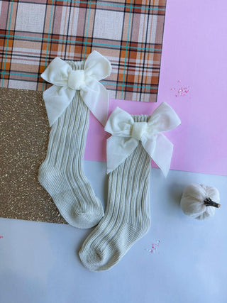 Velvet Bow Socks