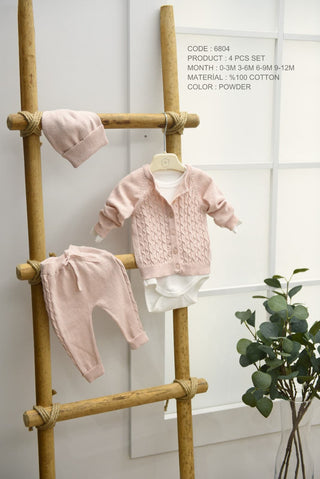 4PC Knitted Set in Blush