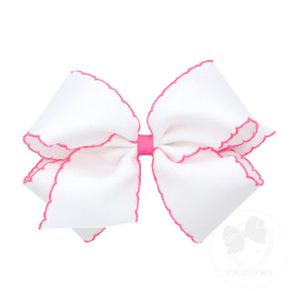 Grosgrain Bow w/Contrasting Moonstitch