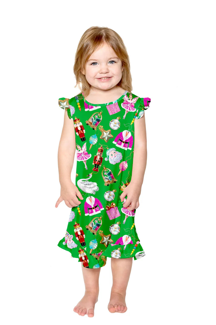 Silly Holiday Baubles Silky Gown