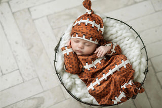 Infant Football Baby Gown and Hat Set