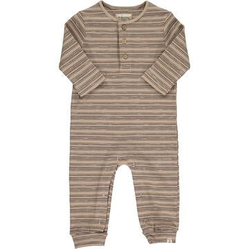 Brown/Cream Stripe Mason Rib Romper