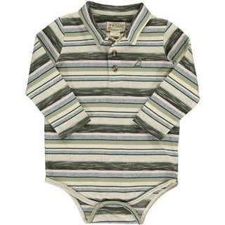 Seymour Polo Onesie Sage/Cream/Brown