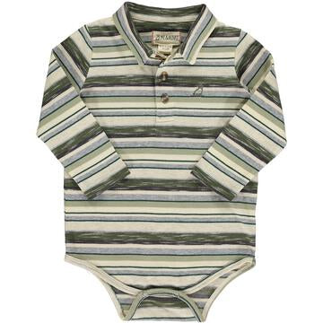 Seymour Polo Onesie Sage/Cream/Brown