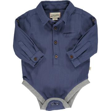 Jasper Woven Onesie Navy Plaid