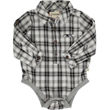 Jasper Woven Onesie Black/White Plaid