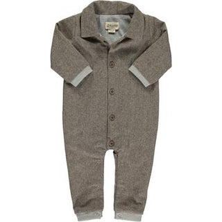 Brown Tweed Lumberjack Romper