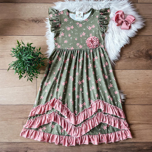 Green/Pink Floral Dress