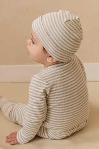 Lennon Beanie-Moss/Cloud Stripe