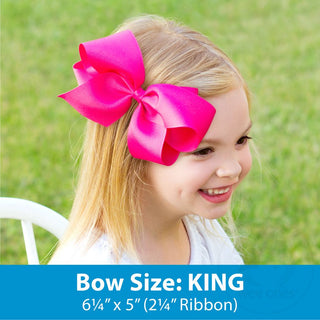 King Heather Printed Grosgrain Overlay Bow