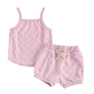 PRE-ORDER - Pink on Pink Chex Short Set