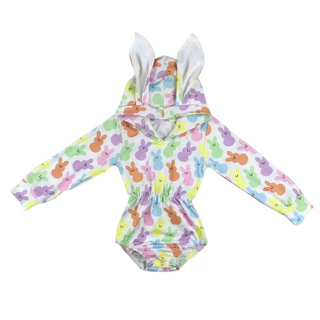 PRE-ORDER Rainbow Bunny Hooded Ear Romper