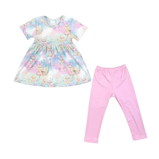 PRE-ORDER Watercolor Bunny Pink Legging Set