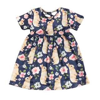 PRE-ORDER Navy Pink Floral Bunny Dress