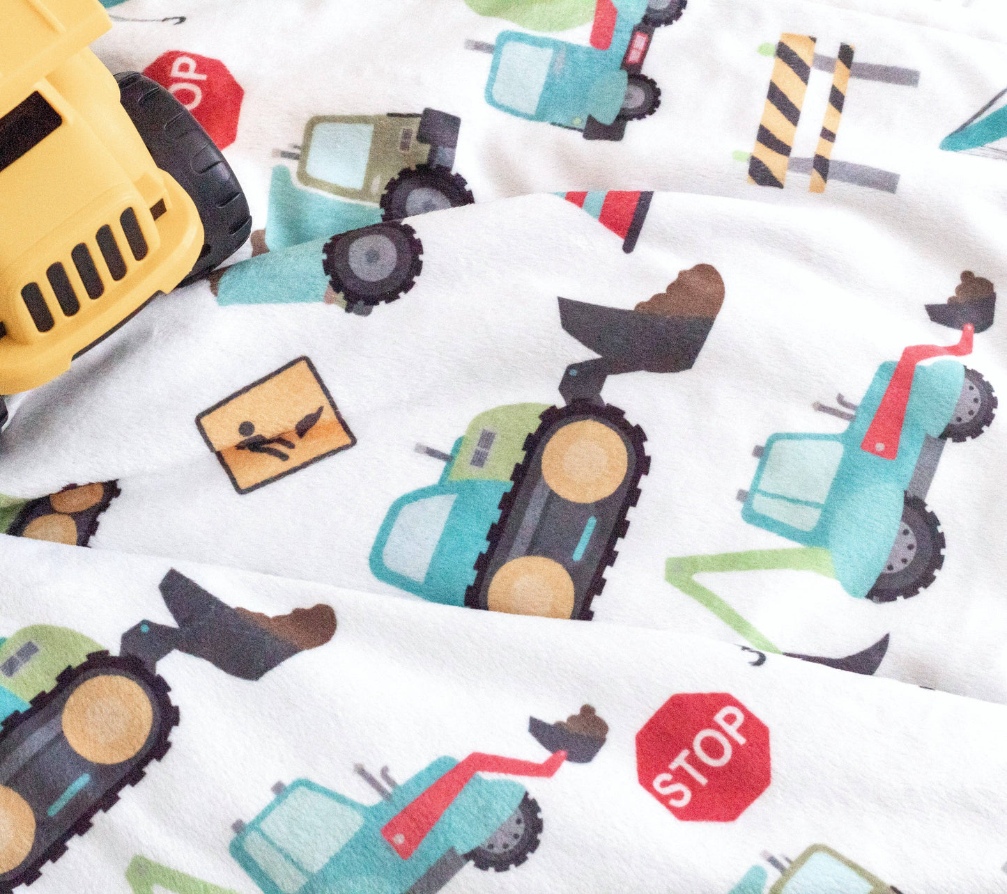 Baby & Toddler Minky Blanket - Construction Trucks