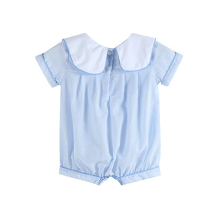 Blue Stripe Bunny Romper