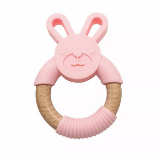 Bunny Teether - Silicone and Beachwood