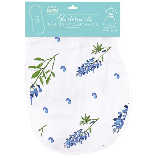 Hydrangeas 2-in1 Burp Cloth and Bib