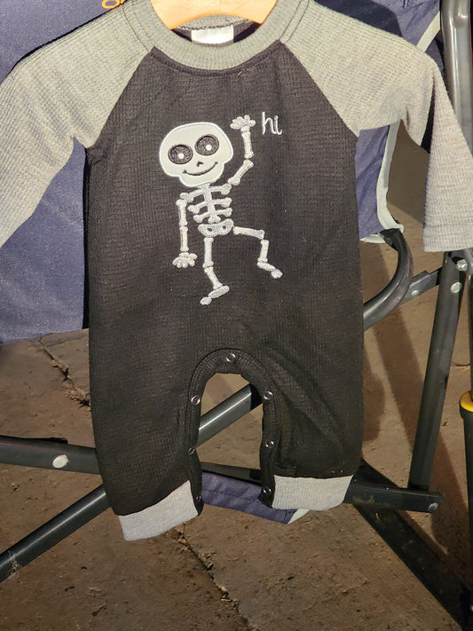 Halloween skeleton romper