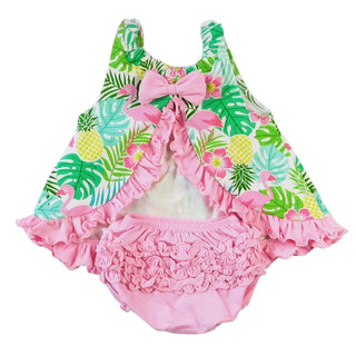 Swing Tank Top Bow Tropical Flamingo