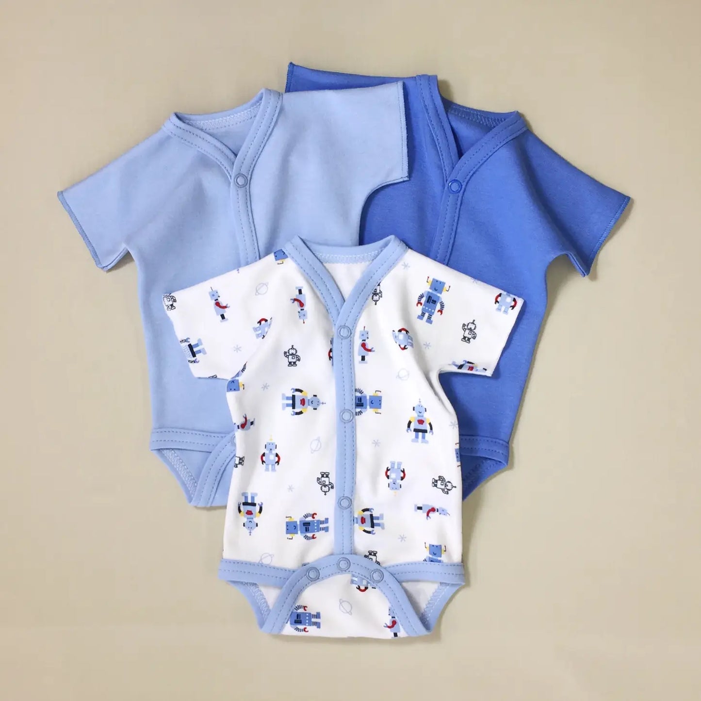 Preemie Front Snap Opening Bodysuit 3-pack