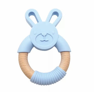 Bunny Teether - Silicone and Beachwood