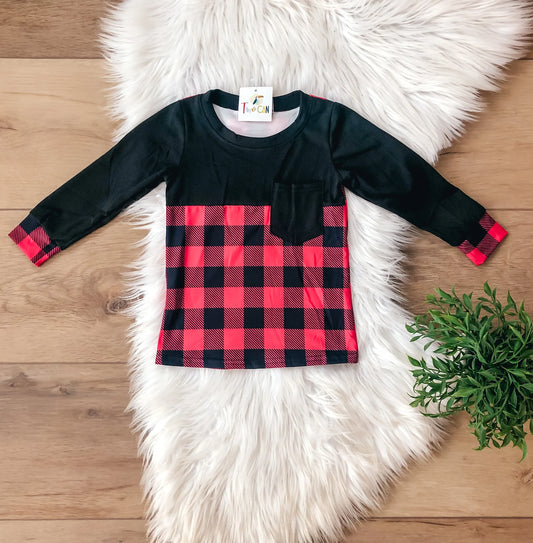 Buffalo Plaid Pocket Tee