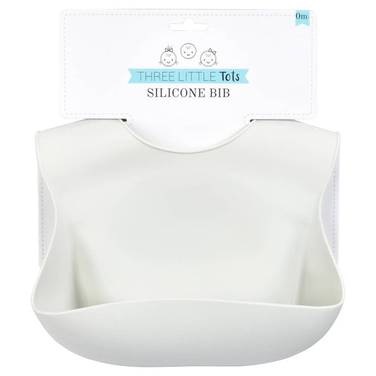 Cloud Light Gray Silicone Bib with Crumb Catcher