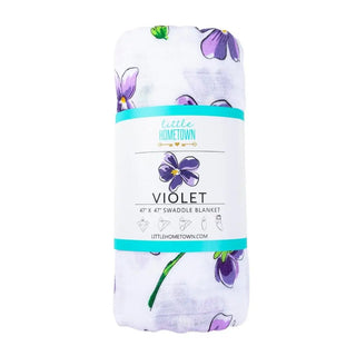 Violet Baby Muslin Swaddle Receiving Blanket