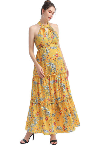 Soleil Maternity Floral Print Maxi Dress