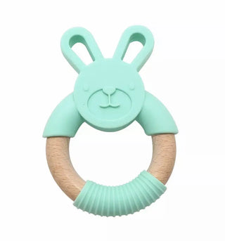 Bunny Teether - Silicone and Beachwood