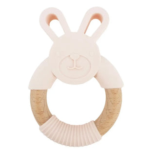 Bunny Teether - Silicone and Beachwood