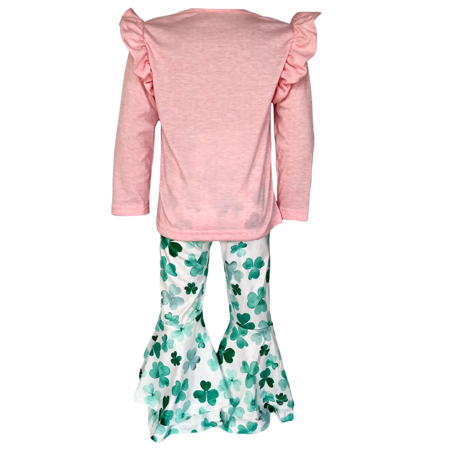 St Patricks Day Pink Green Clover 2 pc Holiday Outfit Set