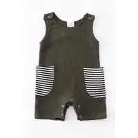 Black stripe baby romper