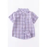 Purple Plaid Boys Shirt