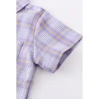 Purple Plaid Boys Shirt