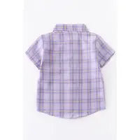 Purple Plaid Boys Shirt