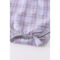 Purple Plaid Baby Boy Romper