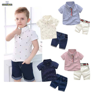 Boys Polo Shirt/Denim Shorts Set