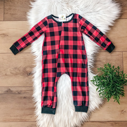 Buffalo Plaid Infant Romper