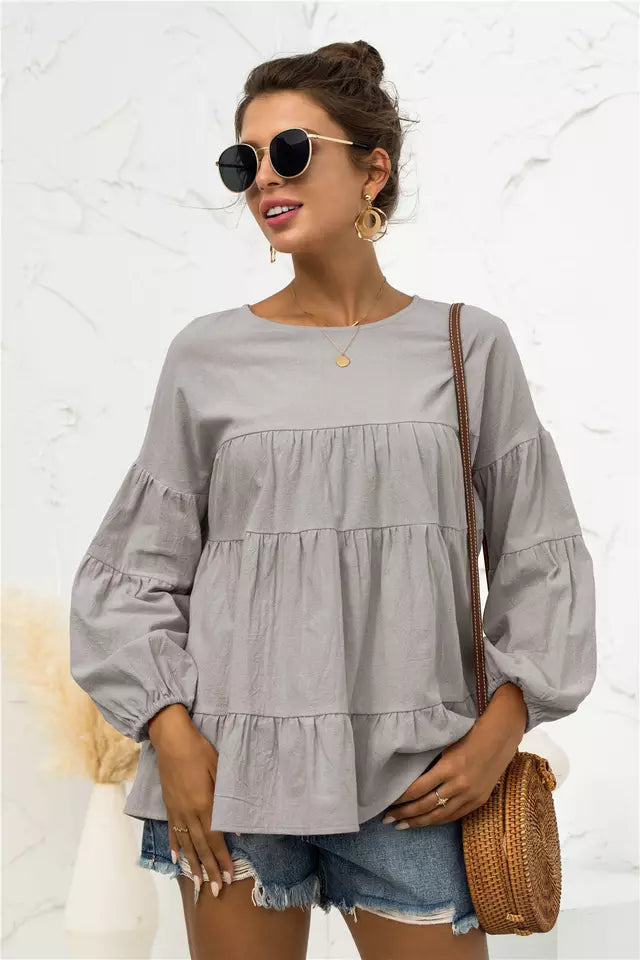 Puff Sleeve Maternity Blouse