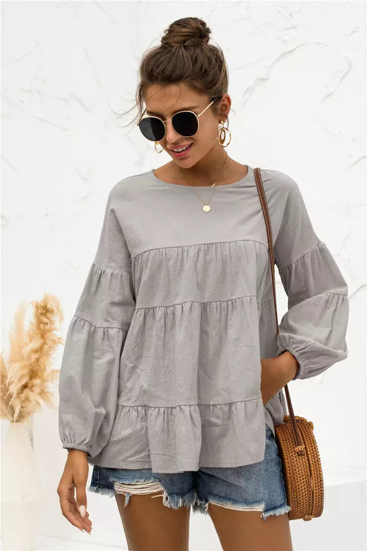 Puff Sleeve Maternity Blouse