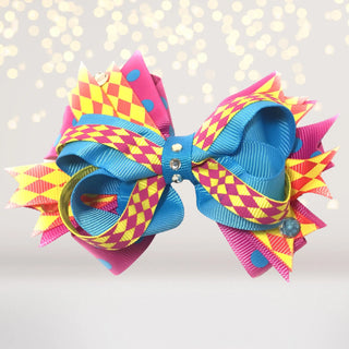 Girls Boutique Hair Bow With Sparkly Bling Stones