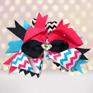 Jumbo Boutique Hair Bow with Bling Stone